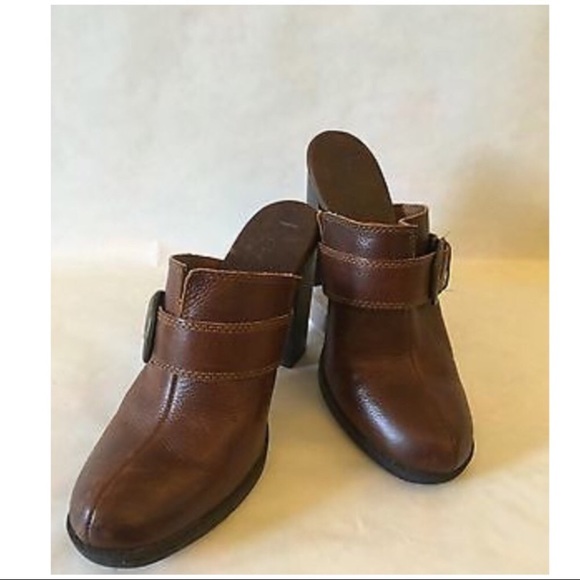 BOC Born Brown Leather Heels Clogs Size 6/36.5🌸 - Picture 7 of 7